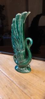 Vintage mooie Groene Zwaan Vaas - keramiek, Antiek en Kunst, Ophalen of Verzenden