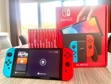 Switch OLED (en parfait état), manette et 10 meilleurs jeux, Enlèvement ou Envoi, Comme neuf, Switch OLED