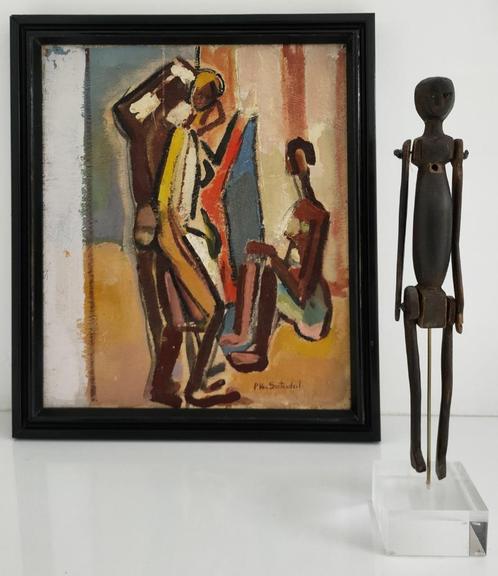 PAUL VAN SUETENDAEL (Belgische kunstenaar) /Olieverf op pane, Antiek en Kunst, Kunst | Schilderijen | Abstract, Ophalen