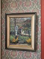 Vintage olieverfschilderij – landelijk tafereel – gesigneerd, Enlèvement