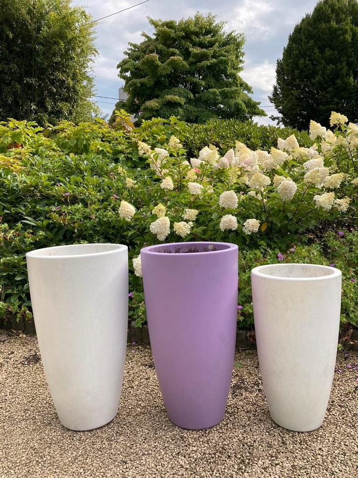 3 Pots de fleur design marque Elho, Tuin en Terras, Bloempotten, Gebruikt, Kunststof, Binnen, Balkon, Tuin, Ophalen of Verzenden