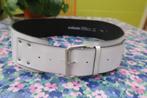 Riem leder wit 108 cm - breedte 8 cm, Comme neuf, Ceinture taille, Envoi, Blanc