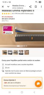 Matelas Emma hybride II  1 personne, 90 cm, Matelas, Enlèvement, 200 cm