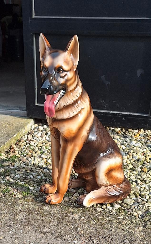 Handmade Italy midcentury porseleinen beeld herdershond., Antiek en Kunst, Antiek | Porselein, Ophalen