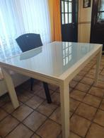 Tafel in gehard glas, Huis en Inrichting, Tafels | Eettafels, Ophalen, Gebruikt, Glas
