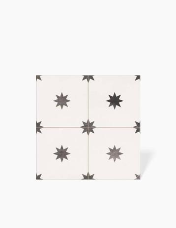 STER TEGELS 44X44cm - Wit en zwart - 2.3m² beschikbaar voor biedingen