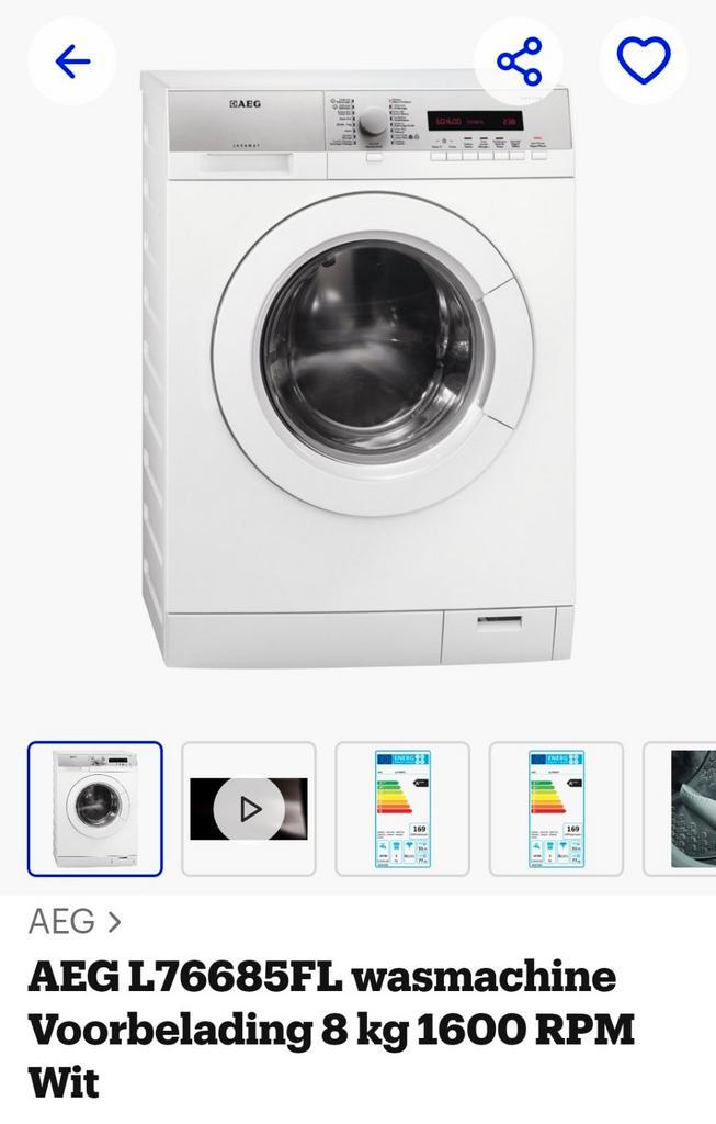 AEG wasmachine  protex 8kg A+++-10%, Elektronische apparatuur, Wasmachines, Gebruikt, Voorlader, 6 tot 8 kg, 1600 toeren of meer