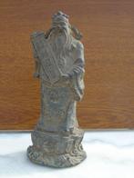 statue d un bouddha avec un parchemin en bronze pat antique, Maison & Meubles, Enlèvement ou Envoi, Neuf