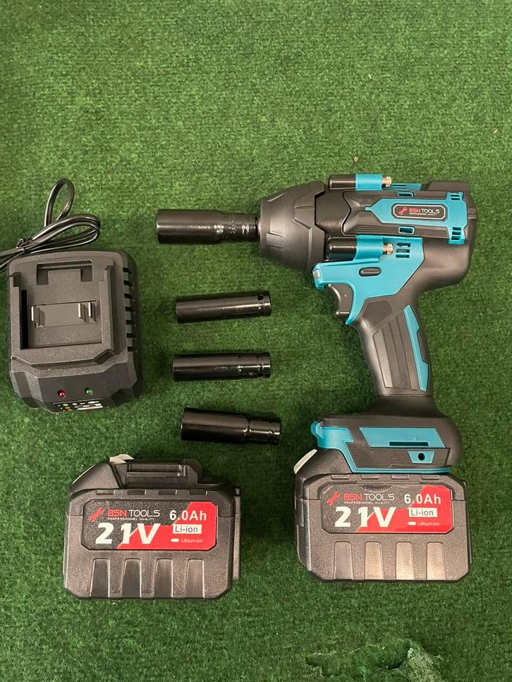 Nieuwe 800Nm slagmoersleutel met 2 accu’s, Auto diversen, Autogereedschap, Nieuw, Ophalen