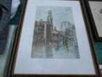 Gravuur van Brugge kader met glas., Antiek en Kunst, Kunst | Etsen en Gravures, Ophalen of Verzenden