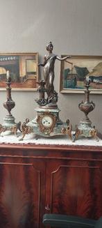 Bronzen klok voorr schouwgarnituur, Antiek en Kunst, Ophalen