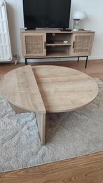 Table basse ronde bois clair, Huis en Inrichting, Tafels | Salontafels, Ophalen, Gebruikt, 50 tot 100 cm, Rond
