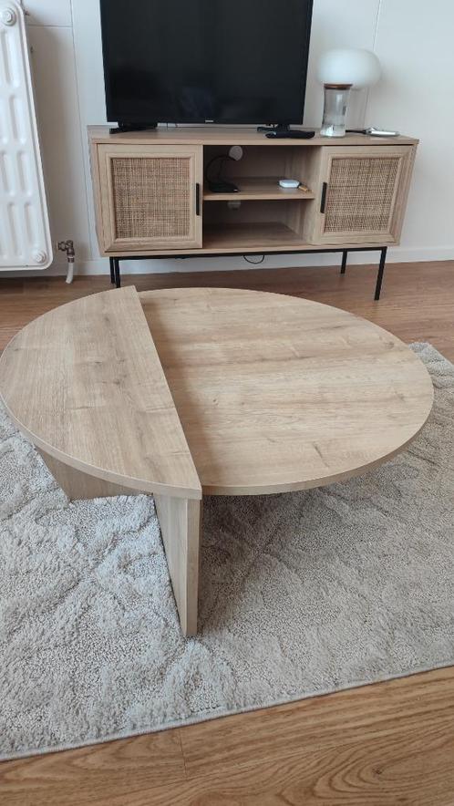 Table basse ronde bois clair, Huis en Inrichting, Tafels | Salontafels, Gebruikt, Minder dan 50 cm, 50 tot 100 cm, 50 tot 100 cm