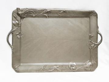Art Nouveau Dienblad - Decor van fazant - L. 56 cm. beschikbaar voor biedingen