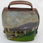 Kleine antieke bel beschilderd met landschap, Antiek en Kunst, Antiek | Brons en Koper, Ophalen of Verzenden, Koper