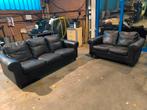 Salons complet cuir noir, Enlèvement, Comme neuf, Cuir
