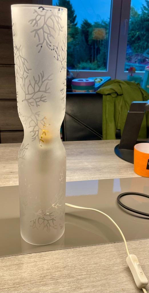 Lampe verre mat motif branches 45cm NEUVE FLASH URGENT, Huis en Inrichting, Lampen | Tafellampen, Nieuw, Minder dan 50 cm, Glas