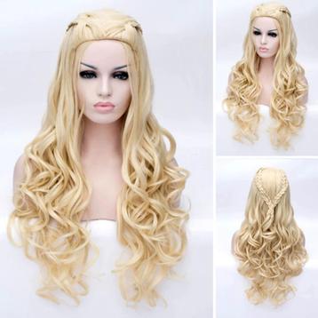 SALE Luxe Game of Thrones / Elsa pruik blond lang haar met v