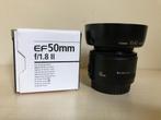 Canon EF 50mm 1.8 II lens (incl. zonnekap, filter en doos), Audio, Tv en Foto, Nieuw, Ophalen of Verzenden, Standaardlens