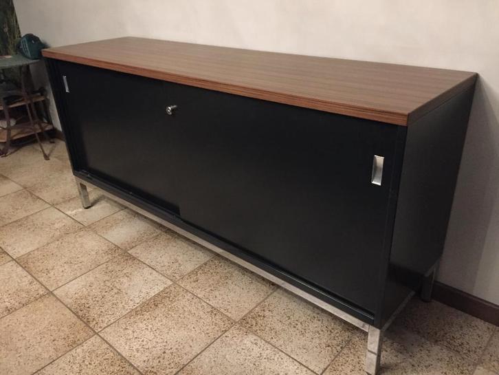 Mauser sideboard / dressoirkast / metal / palisander / '70's, Huis en Inrichting, Kasten | Wandmeubels, Gebruikt, Minder dan 100 cm