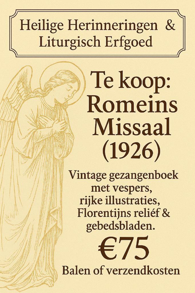 Romeins Missaal (1926) met Vespers & Illustraties., Antiquités & Art, Antiquités | Livres & Manuscrits, Enlèvement ou Envoi