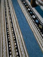 Handgeweven Kelim Tapijt 174x238 cm - Blauw, Wit & Oker, Maison & Meubles, Ameublement | Tapis & Moquettes, 200 cm ou plus, 150 à 200 cm