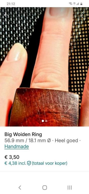 Brede Handmade Houten Ring