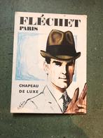 Kartonnen reclamebord FLECHET PARIS luxe hoeden, Gebruikt, Ophalen of Verzenden, Gebruiksvoorwerp