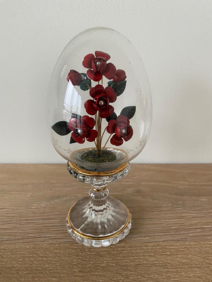 Oeuf cristal Fabergé Bouquet d Roses Médailler Franklin Mint, Huis en Inrichting, Woonaccessoires | Overige, Zo goed als nieuw