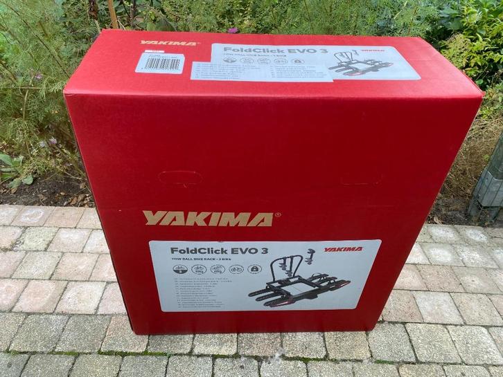 NEW- Yakima FoldClick 3 EVO Fietsendrager voor 3 (e-)fietsen, Auto diversen, Fietsendragers, Nieuw, Trekhaakdrager, 3 fietsen of meer