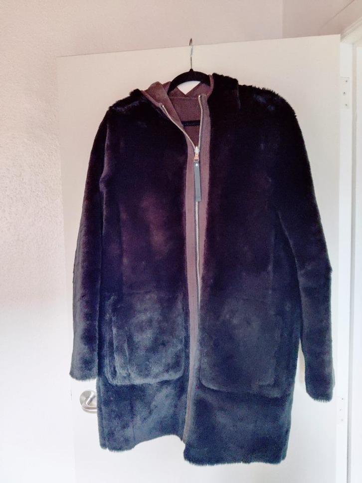 Suède/ pels dames jas ., Kleding | Dames, Jassen | Winter, Zo goed als nieuw, Maat 38/40 (M), Groen, Ophalen of Verzenden