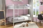 Stapelbed metaal wit, Huis en Inrichting, Slaapkamer | Stapelbedden en Hoogslapers, Ophalen, Zo goed als nieuw