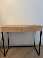 Console Table licht hout, zwart metaal Made, Huis en Inrichting, Ophalen, Gebruikt, Metaal
