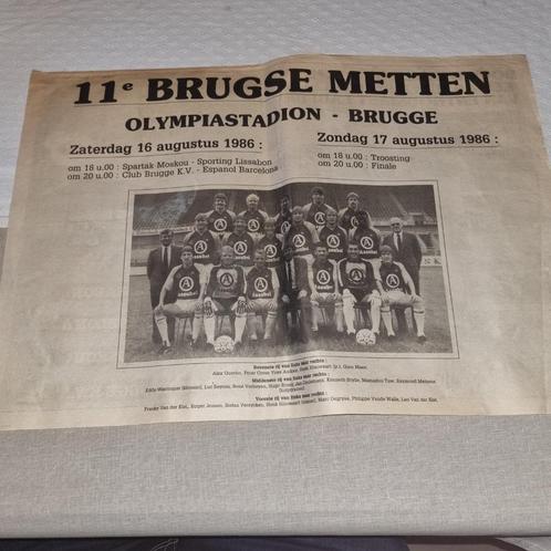 Poster, affiche   Club brugge 11de Brugse Metten 1986, Verzamelen, Sportartikelen en Voetbal, Nieuw, Poster, Plaatje of Sticker