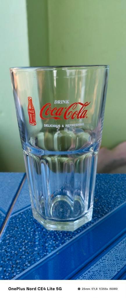 Verre à Coca Cola vintage épais., Collections, Verres & Petits Verres, Comme neuf, Enlèvement ou Envoi