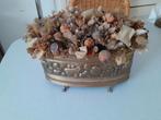 Corbeille en cuivre avec fleurs séchées., Enlèvement ou Envoi, Comme neuf