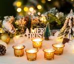 Kerst kandelaars voor theelichtjes in goud kleur, Huis en Inrichting, Woonaccessoires | Kandelaars en Kaarsen, Verzenden, Nieuw