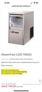 Ijsblokjesmachine (Professioneel), Ophalen, Zo goed als nieuw, Zelfvriezend