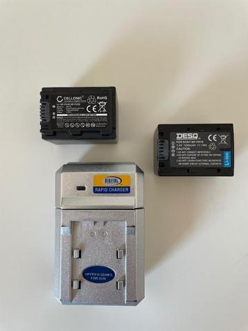 2 batterijen met lader voor Sony np-fh70/40/50