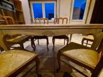 Uitschuifbare tafel met 6 stoelen, Antiek en Kunst, Antiek | Meubels | Tafels, Ophalen of Verzenden