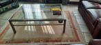 Salontafel kleur goud / brons met 2 glazen bladen, Huis en Inrichting, Tafels | Salontafels, Ophalen, Gebruikt, 100 tot 150 cm