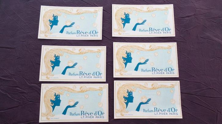 6 cartes parfum Rêve d’Or L.T.Piver Paris, Collections, Parfums, Enlèvement ou Envoi