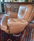 Twee lederen éénzit zetels, Huis en Inrichting, Fauteuils, Ophalen, Gebruikt, Leer