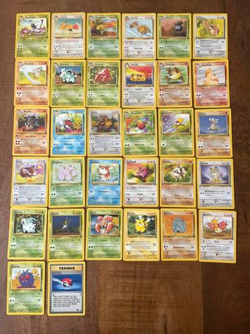 Volledige 1999 Jungle Set Pokémonkaarten Commons & Uncommons beschikbaar voor biedingen