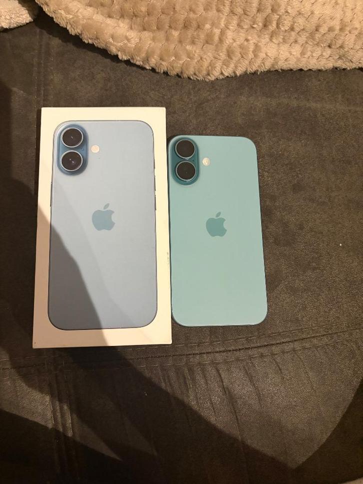 iPhone 16, Telecommunicatie, Mobiele telefoons | Apple iPhone, Zo goed als nieuw, 128 GB, Zonder abonnement, iPhone 16, Blauw