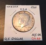 États-Unis 0.5 Dollar 1966, Timbres & Monnaies, Monnaies | Amérique, Enlèvement ou Envoi, Monnaie en vrac, Argent, Amérique du Nord