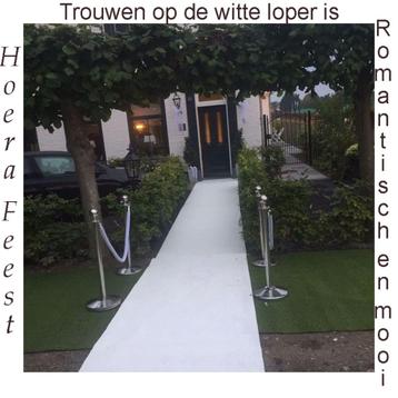 Witte loper Nu met gratis trouwringkussen, Enlèvement ou Envoi, Neuf, Blanc, Accessoires