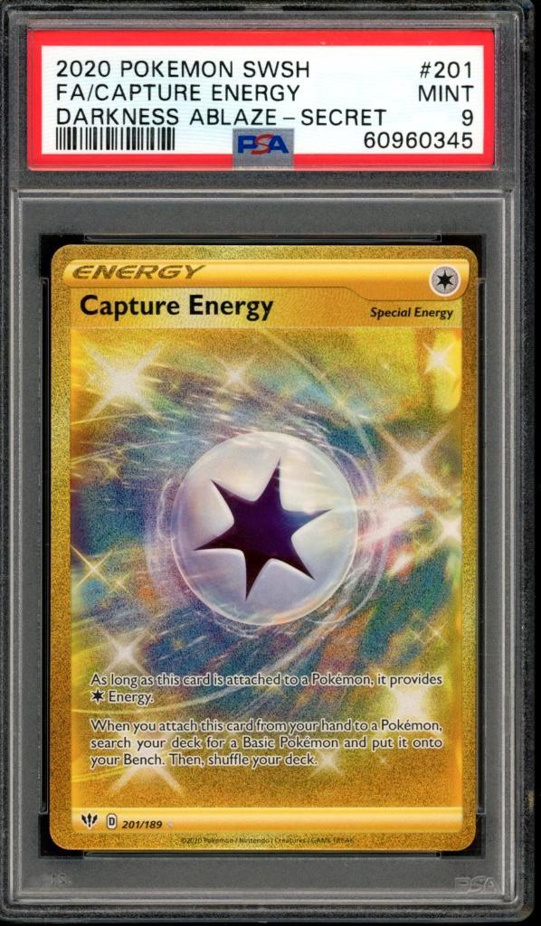 Capture Energy [Art complet] PSA 9 - 201/189 Darkness Ablaze, Hobby & Loisirs créatifs, Jeux de cartes à collectionner | Pokémon