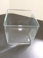 Nieuwe vierkante glazen container/vaas 14 cm aan elke kant, Ophalen of Verzenden, Nieuw