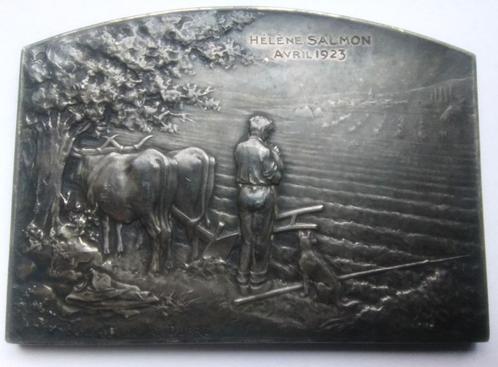 medaille G. DuPre C'est l'angelus 1923 helene salmon, Postzegels en Munten, Penningen en Medailles, Overige materialen, Ophalen of Verzenden